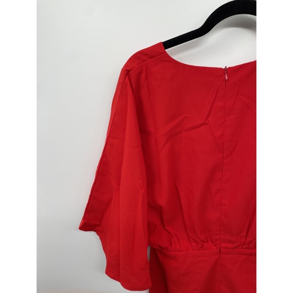 Vici Porticia Mini Dress Women's Medium Red V-Neck Draped Front Kimono Sleeve - Picture 5 of 12
